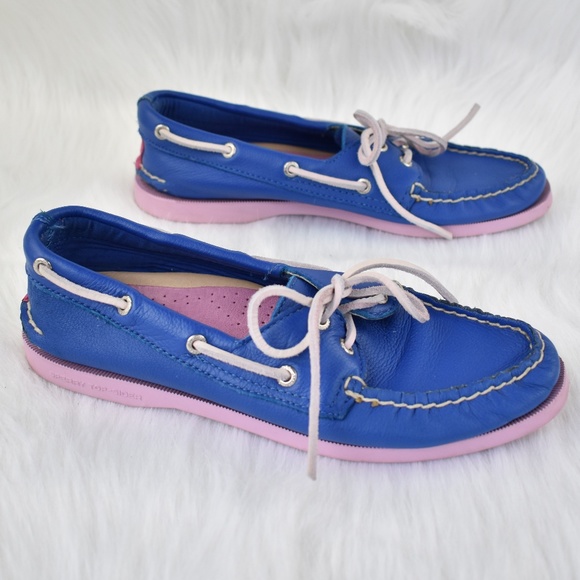 Sperry Shoes - Sperry Top-Sider Vibrant Pink and Blue Loafers 7.5